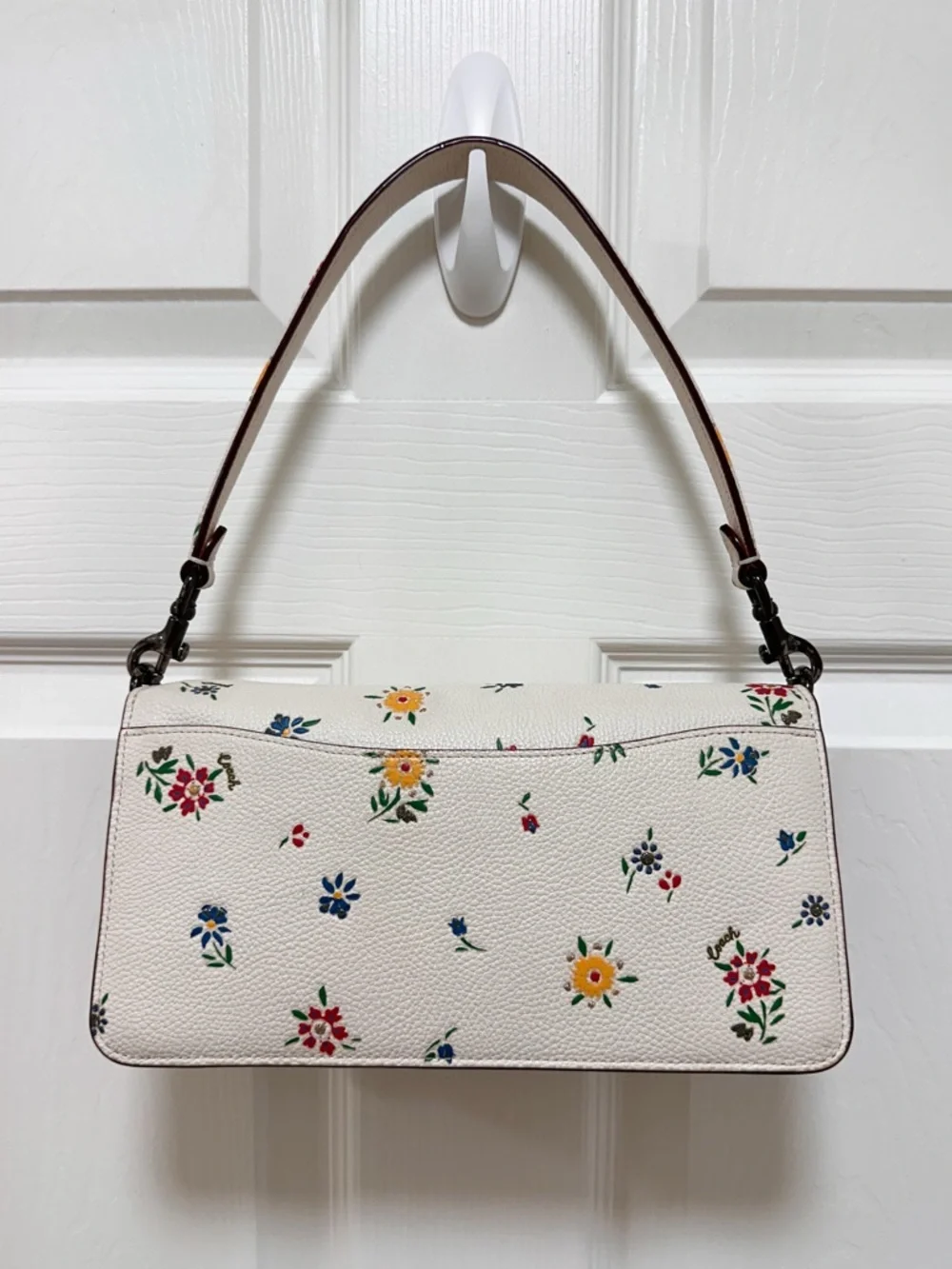 Coach Tabby 26 Wildflower Print Chalk Pebbled Leather Shoulder Bag - Picture 5 of 17
